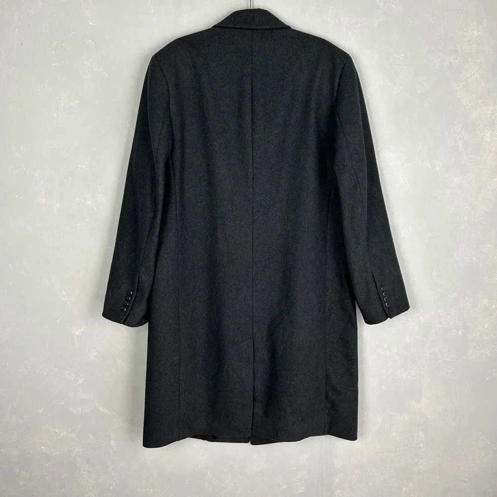 London Fog men's size 42L wool blend long coat dark gray lined - Picture 6 of 16